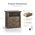 thumbnail image 4 of Furniture of America Chara Modern Wood 2-Drawer Nightstand with Open Top Shelf, Dark Gray, 4 of 14