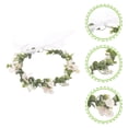thumbnail image 2 of EeaseCA Bride Wreath Flocking Bride Headband Floral Bride Crown Decorative Bride Headdress, 2 of 7