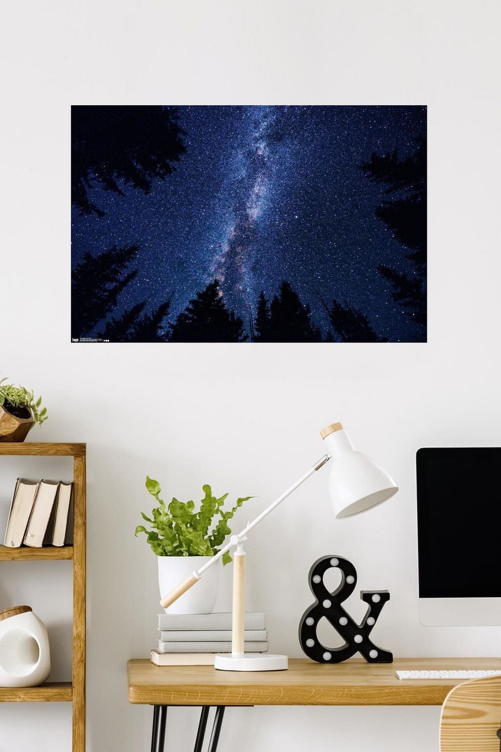 Milky Way At Night Wall Poster, 22.375" x 34"