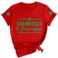 thumbnail image 1 of Mifelio T-Shirt de la Saint-Patrick pour Femmes T-Shirt Drôle et Farces Décontracté T-Shirt Décontracté Lettres Imprimées Col Rond T-Shirt Chandail T-Shirts pour Femmes, Hauts Rouges m, 1 of 7