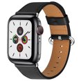 thumbnail image 2 of Watch Strap for Apple Watch 49mm 45mm 44mm 42mm, Pin Buckle Watch Band Soft PU Leather Replacement Luxury Adjustable Strap Men Women Wristband for iWatch Series SE 9 8 7 6 5 4 3 2 1 Ultra, Black, 2 of 6