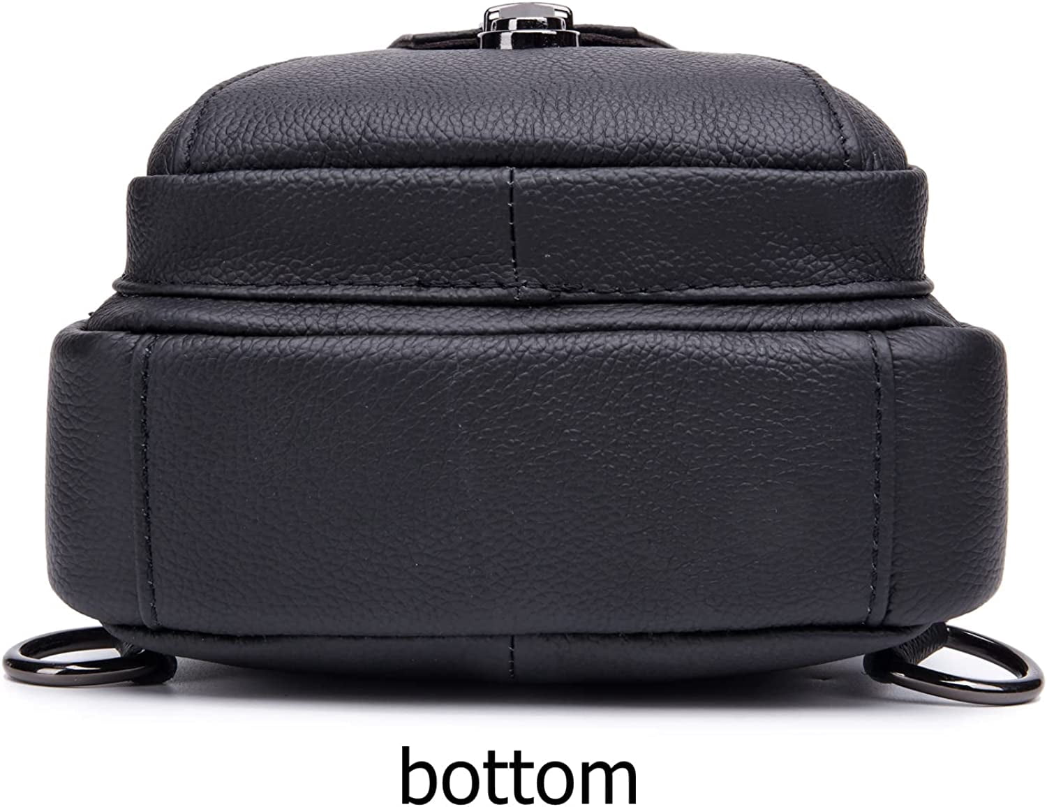 BULLCAPTAIN Leather Sling Bag for Men Multi-pocket Crossbody Chest Bag Travel Casual Shoulder Backpack