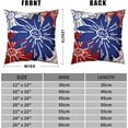 thumbnail image 5 of Red Blue White Flowers Pillow Covers 20x20 4th of July Independence Day Throw Pillow Covers Set of 2 Summer Cotton Linen Square Pillow Case for Home Outdoor Couch, 5 of 6