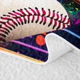 thumbnail image 5 of Homewish Neon Frame Baseball Quilt King, Cute Sport King Coverlet Set for Girls and Boys, 3pcs, 1 Comforter and 2 Pillowcases, 5 of 7