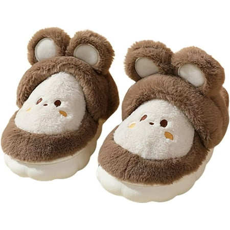 

PIKADINGNIS Cute Bunny Slippers for Women and Girls Winter Cozy Warm Plush Lined Non-Slip House Slippers Indoor & Outdoor