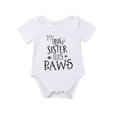 

Qiylii Baby Matching Romper Short Sleeve Letter Printed O neck Bodysuit 0-18M