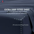 thumbnail image 3 of 1000TC Alaskan King Size 4PC Sheet Set - Premium 1000-Thread-Count 100% Egyptian Cotton, Fit Upto 21 inches Extra Deep Pockets Mattress - Navy Blue, 3 of 7