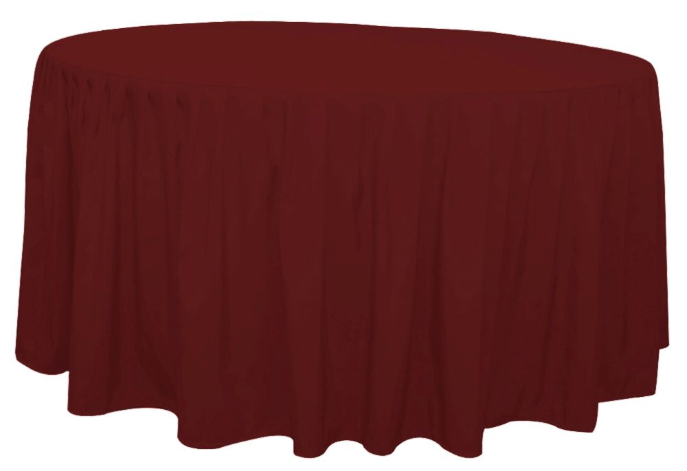 The Great American Store Polyester 72 Inch Round Fitted Burgundy