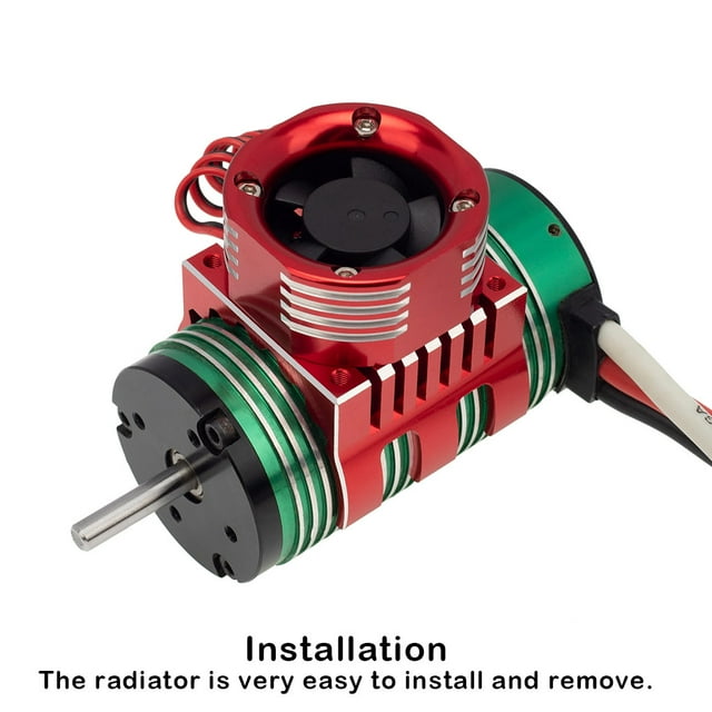 42mm Moteur Ventilateur de Refroidissement Évier avec Être Connecté LED Radiateur Antirouille 1/8 1/10 RC Modèle Crawler Accessoires Télécommande Électrique Rouge