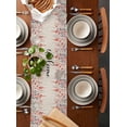 thumbnail image 2 of Red Blue Spring Floral Table Runner Cotton Linen 48 Inch Holiday Dresser Scarves, Welcome Pastoral Botanical Rustic Tablerunner for Kitchen Coffee Dining Bedroom Dinner Scarf Décor 13''x48'', 2 of 9