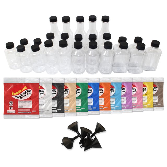 Sandtastik Bouteille Art de Sable Fête Paquet - 12 Couleurs, 25 Bouteilles