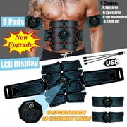 EMS Abs Abdominal Muscle Toner Muscle Stimulator Fitness Trainer Training w/LCD