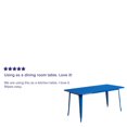 thumbnail image 4 of 31.5'' x 63'' Rectangular Blue Metal Indoor-Outdoor Table, 4 of 4