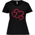 thumbnail image 3 of Inktastic Three Red Hearts Women's Plus Size T-Shirt, 3 of 5