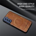 thumbnail image 4 of Allytechgroup Magnetic for Samsung Galaxy S21 FE Case, Compatible with MagSafe Support Magnetic Car Phone Mount PU Leather Slim Phone Case for Women Men for Samsung Galaxy S21 FE, Brown, 4 of 10