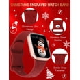 thumbnail image 2 of Wearlizer Christmas Engraved Band Compatible with Apple Watch Band 38mm 40mm 41mm 42mm 44mm 45mm 49mm Women Men, Silicone Snowman Santa Claus Holidays Strap for iWatch Series Ultra SE 9 8 6 5 4 3 2 1, 2 of 6