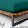 thumbnail image 3 of 21-INCH EXTRA DEEP POCKETS - 100% Organic 1000-Thread-Count Long Staple Cotton - Olympic Queen Size Organic Cotton Sheet Set- Teal Blue, 3 of 7