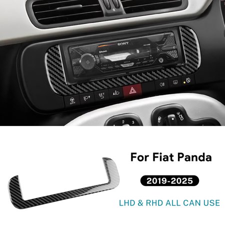 Real Soft Carbon Fiber Sticker For Fiat Panda 2013-2019 2020 2021 2022 2023 2024 2025 LHD RHD Car Central Control Screen Trim.