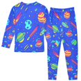 thumbnail image 2 of FORMRS Toddler Unisex Long Sleeve Top and Pants Pajama Set 2-Piece Sleepwear, Sizes 18M-8Y, Colorful Cartoon Planets, 2 of 6