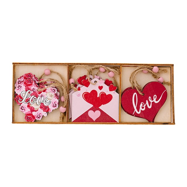 Decoraciones para el día de San Valentín, adornos decorativos de madera, accesorios de decoración para el día de San Valentín