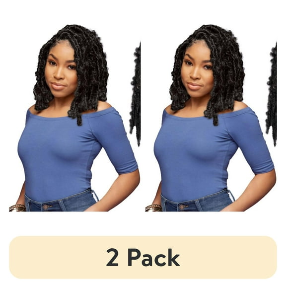 (2 pack) Darling Butterfly Locs Crochet Hair 2X Pack, 12 inch, #1B, Adult, Female