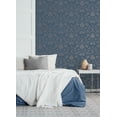 thumbnail image 4 of Brewster Home Fashions Brewster Bamburg Dark Blue Floral Wallpaper, 20.5-in by 33-ft, 56.38 sq. ft., 4 of 5