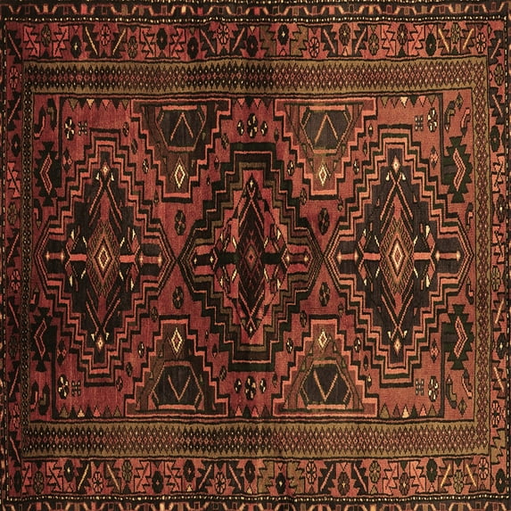 Ahgly Company Indoor Square Persian Brown Traditional Area Rugs, 8' Square