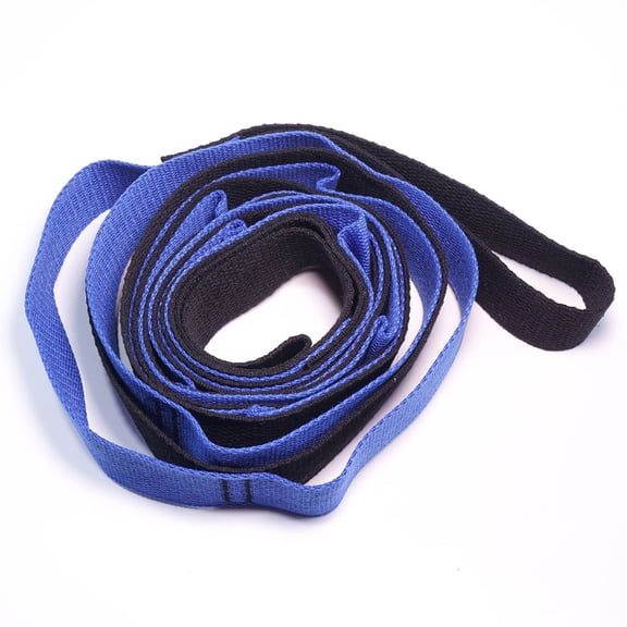 Versatile Multi-Loop Strap Perfect For Yoga, Pilates│ Portable │ Helps Improve Flexibility - blue black