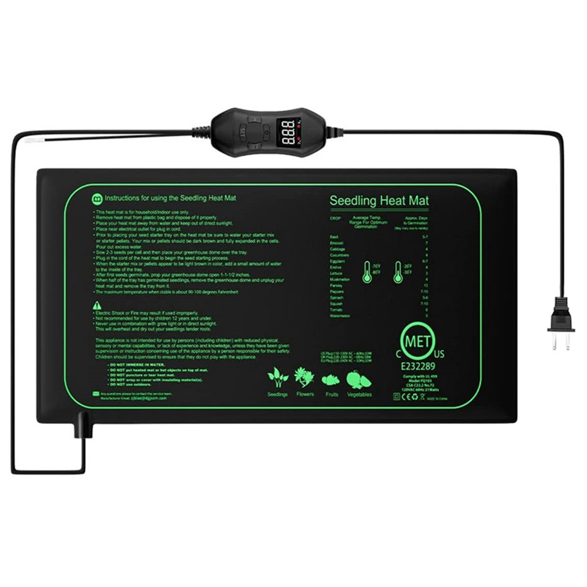Tapis Chauffant Pour Semis Et Plantes - Imperméable, Pliable - 220V (Prise UE) - Pour Germination Et Culture Intérieure