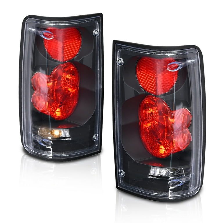 PIT66 Tail Lights Rear Brake Lamps Clear Lens Black Housing