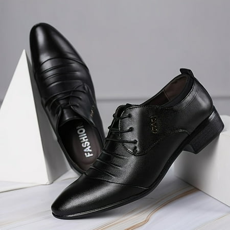 

SHZHRUKUNSHM Stylish and Comfortable Plus Size Men‘s Derby Shoes with Non Slip Rubber Sole Perfect for Outdoor Activities and Business Events