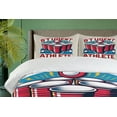 thumbnail image 5 of Ambesonne Funny Duvet Cover Set, Beer Pong Themed Athlete Art, King, Dark Pink Blue and Red, 5 of 5