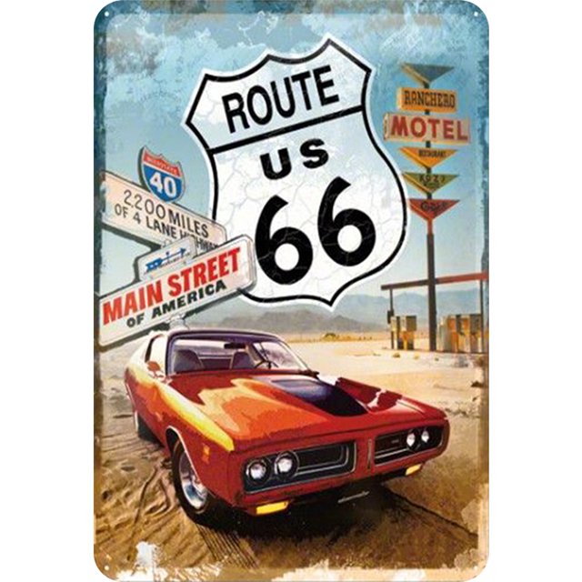Placa Metal Vintage para Coche Pintura Hierro Rectangular Arte Pared Bar El 30x40cm