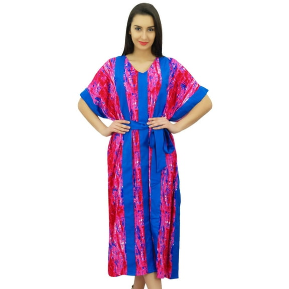 Bimba Women Long Maxi Kaftan Designer Kimono Caftan Beach Coverup With Belt