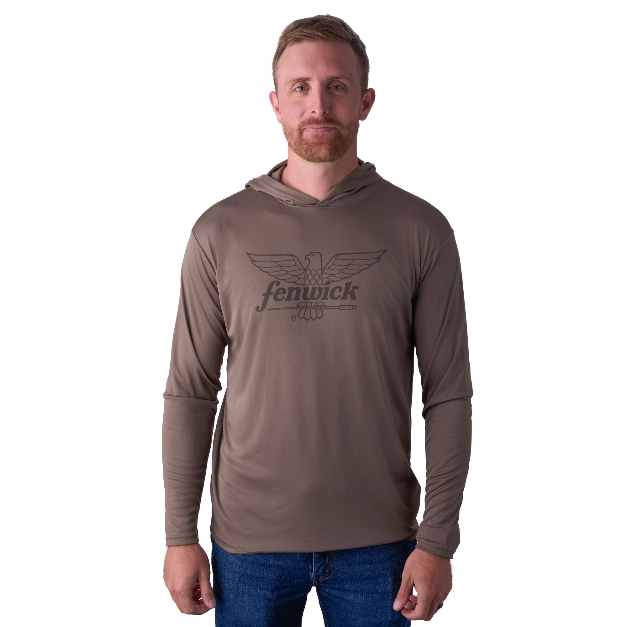 Fenwick Performance Long Sleeve Hooded Sun Shirt, Bluff, Size M