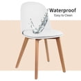 thumbnail image 6 of Set of 4 Armless Plastic Dining Chair Wood Legs for Dining Room Plastic Molded Seat With Cushion, White, 6 of 16
