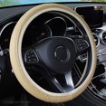 thumbnail image 1 of Universal Microfiber Leather Steering Wheel Cover Protector with Stitching Detail Elastic 15 Inch Interior Car Accessories for Enhanced Grip and Comfort, 1 of 6