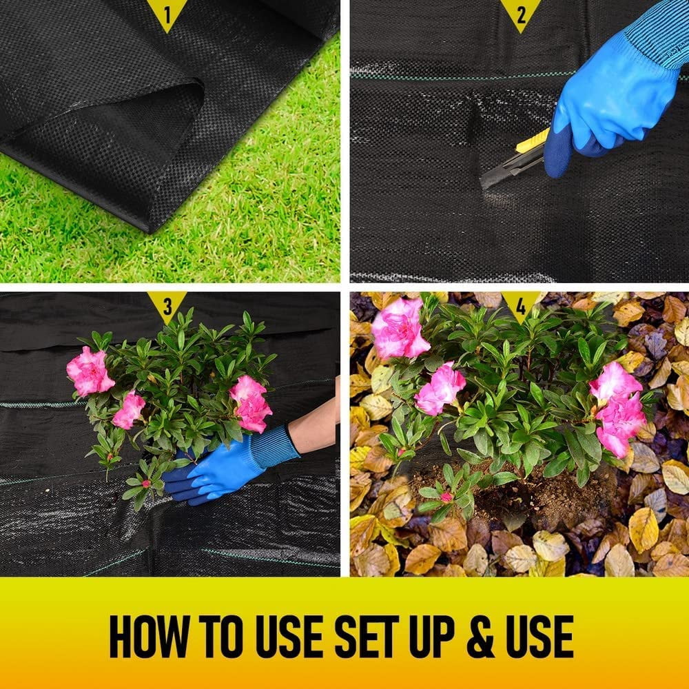 3ft X 100ft Weed Barrier Landscape Fabric Heavy Duty  3.2oz Garden Ground Cover Mat For Control Gardening Plant Beds And Farming