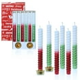 thumbnail image 1 of FCMSHAMD 9.6 inch 6pcs Twisted Taper Candles Unique Spiral Christmas Candles Luxury Candle Gift Set for Holiday Red+Green, 1 of 7