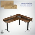 thumbnail image 4 of VIVO 2-Tier Electric 63" x 55" Corner Desk, Dark Walnut Table Top, Black Frame, 4 of 6