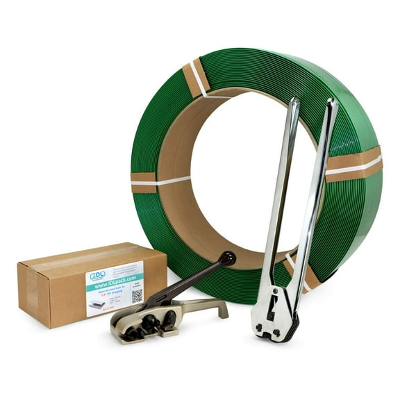 IDL Packaging 5/8" Polyester Strapping Kit, PRO - All You Need to Strap a Pallet