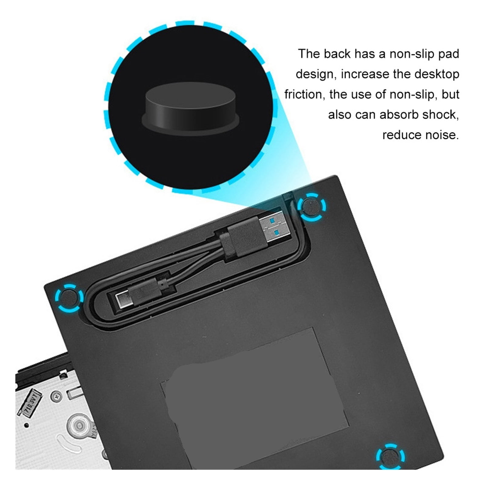 7-in-1 USB 3.0 Type C External CD DVD Player Burner Reader with SD/TF Port Portable Optical Disc Drive