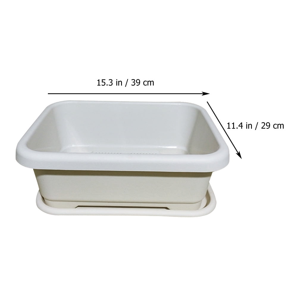 Toyvian White Plastic Cottage Planter 1-Pack - Modern Flower Pot for Indoor and Outdoor Plant Styling