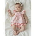 thumbnail image 2 of Baby Girl Daisy Outfit Smocked Fly Sleeve Babydoll Tops Ruffle Shorts, 2 of 7
