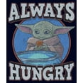 thumbnail image 2 of Men's Star Wars: The Mandalorian Grogu Always Hungry Graphic Tee Navy Blue Small, 2 of 5