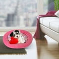 thumbnail image 4 of Padded Thickened Round Flower Pet Kennel, Non-Slip Winter Dog Mat with Soft Fill, Warm Cat Bed for Indoor Comfort, Machine Washable Pet Mat for Small to Medium Pets, 4 of 5