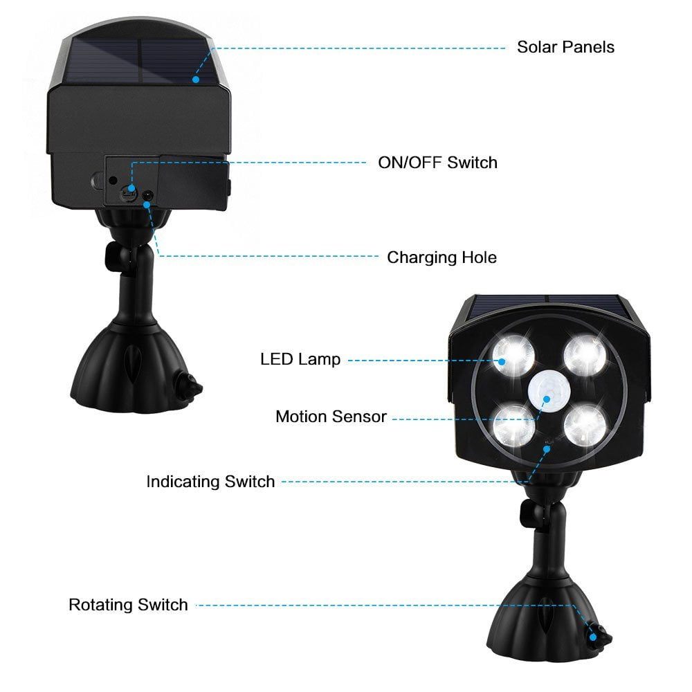 Intsun Ultra Bright Usb Solar Powered 4 Led Motion Sensor Lights Intsun Ultra Bright Usb Solar Powered 4 Led Motion Sensor Lights Dummy Outdoor Spotligh 800lumens Max Wireless Security Light For Front Door Parks