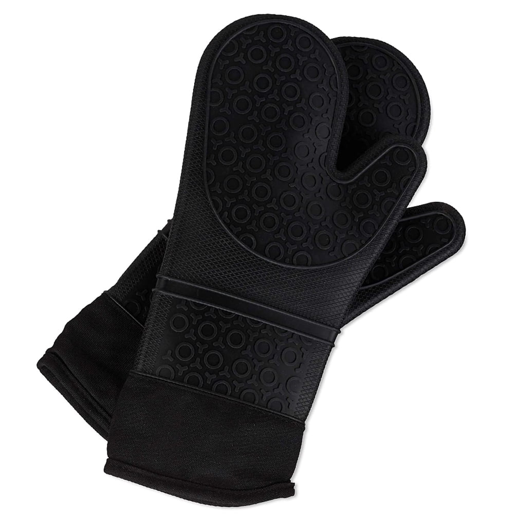 Details about   Silicone Oven Gloves Heat Resistant Silicone Pot Holders Mitts BBQ Kitchen Patio 