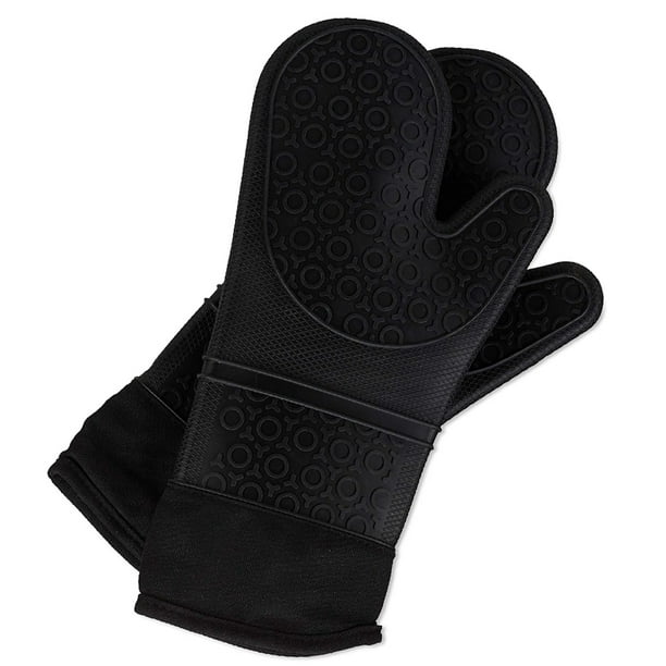 Gants de four en silicone résistant à la chaleur - set de maniques gants de  poêle 