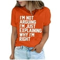 thumbnail image 6 of jtjvou Women's Summer Short Sleeve Tees Casual Loose Going out Tops for Teen Trendy Fashion Funny Letter Print Shirts Round Neck Shirts Lady Orange,XXL, 6 of 9